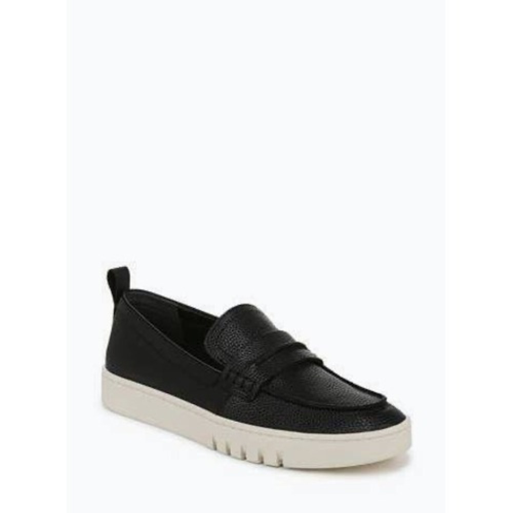 Vionic Chantel Black Pebbled Leather Penny Loafer Platform Sneakers Womens 11